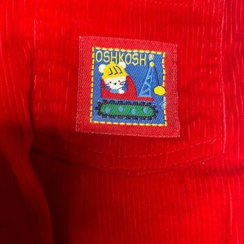 Vintage OshKosh B’Gosh 3/6M Corduroy Overalls with Crane Mouse Patch